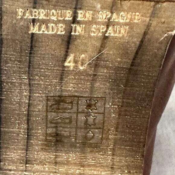 Free People Amber Orchard Clogs Two Tone Brown Leather Boho Classic Size 9.5/ 40 - Picture 8 of 10